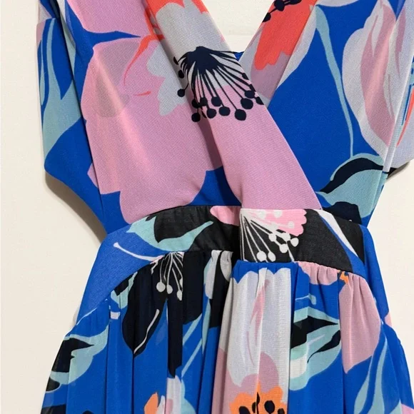 Express Floral Maxi Dress Side Cut Outs - Picture 2 of 6